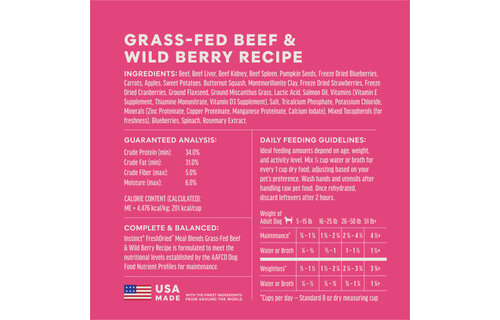 Instinct Dog Fresh Dried Meal Blends Beef & WildBerries 3oz