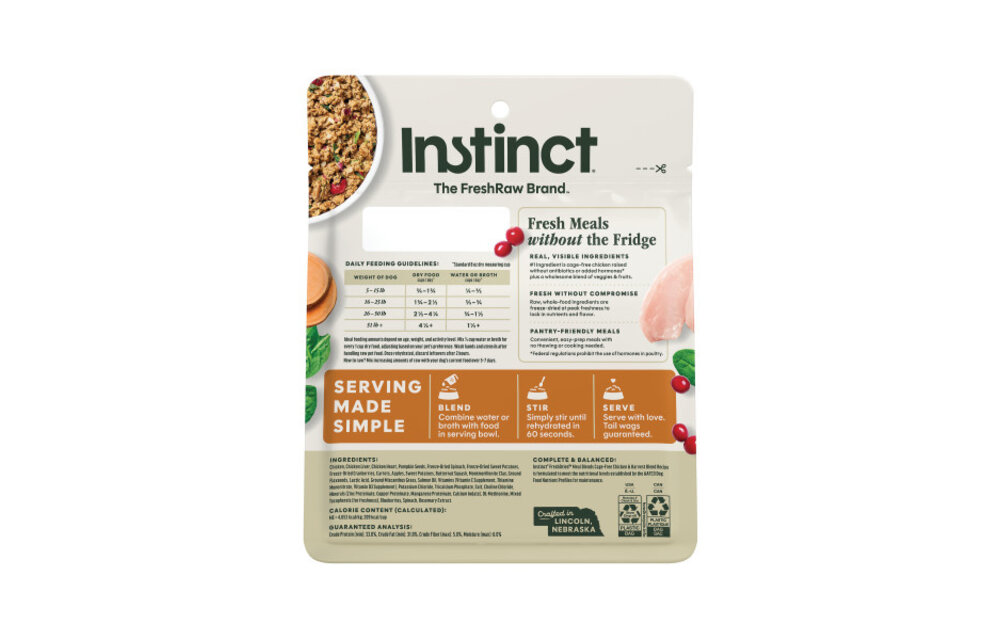 Instinct Dog Fresh Dried Meal Blends Chicken & Harvest 3oz