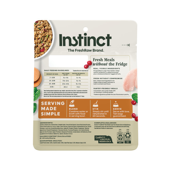 Instinct Dog Fresh Dried Meal Blends Chicken & Harvest 3oz