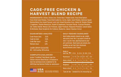 Instinct Dog Fresh Dried Meal Blends Chicken & Harvest 3oz