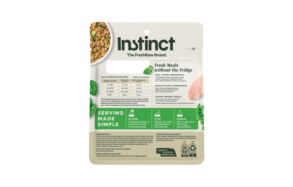 Instinct Dog Fresh Dried Meal Blends Chicken & Supergreens 3oz