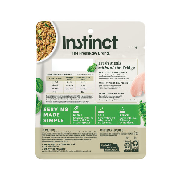 Instinct Dog Fresh Dried Meal Blends Chicken & Supergreens 3oz