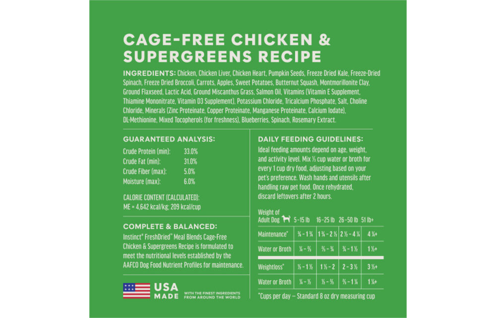Instinct Dog Fresh Dried Meal Blends Chicken & Supergreens 3oz