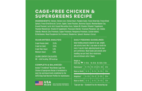 Instinct Dog Fresh Dried Meal Blends Chicken & Supergreens 3oz