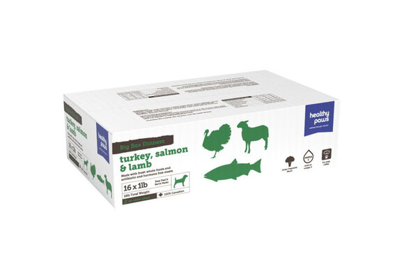 Healthy Paws Big Box Dinners - Turkey, Salmon & Lamb 16 x 1Lb