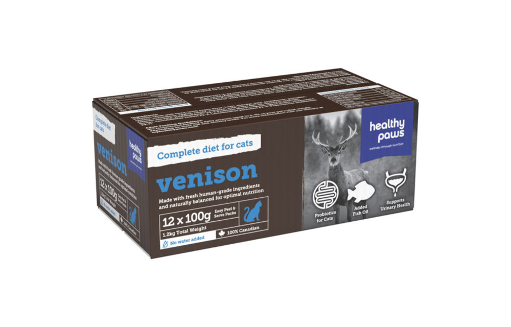 Healthy Paws Cat Complete Dinner Venison 12/100gm