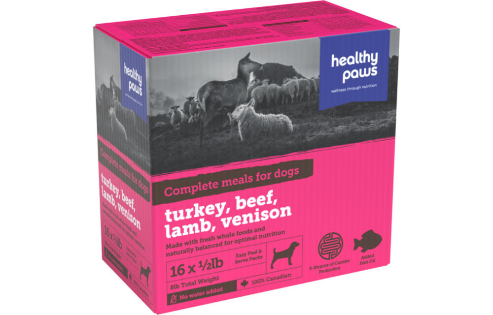 Healthy Paws Complete Dinner Turkey Lamb Beef & Venison 8Lb