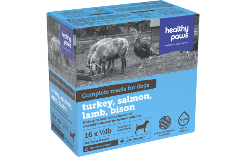Healthy Paws Complete Dinner Turkey, Salmon, Lamb, Bison 8Lb