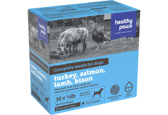 Healthy Paws Complete Dinner Turkey, Salmon, Lamb, Bison 8Lb
