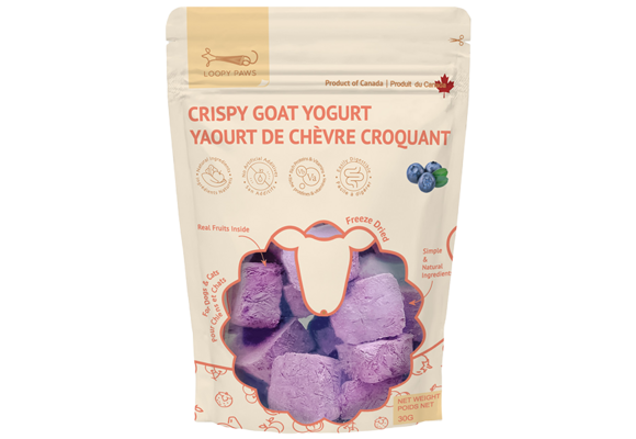 Loopy Paws Dog Crispy Goat Yogurt Chunk Blueberry 30g