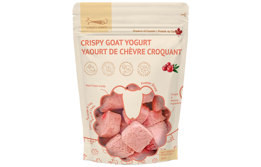 Loopy Paws Dog Crispy Goat Yogurt Chunk Cranberry 30g