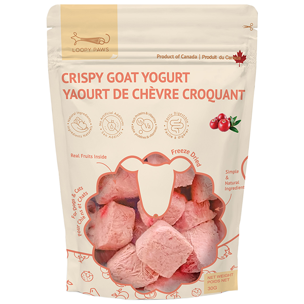 Loopy Paws Dog Crispy Goat Yogurt Chunk Cranberry 30g