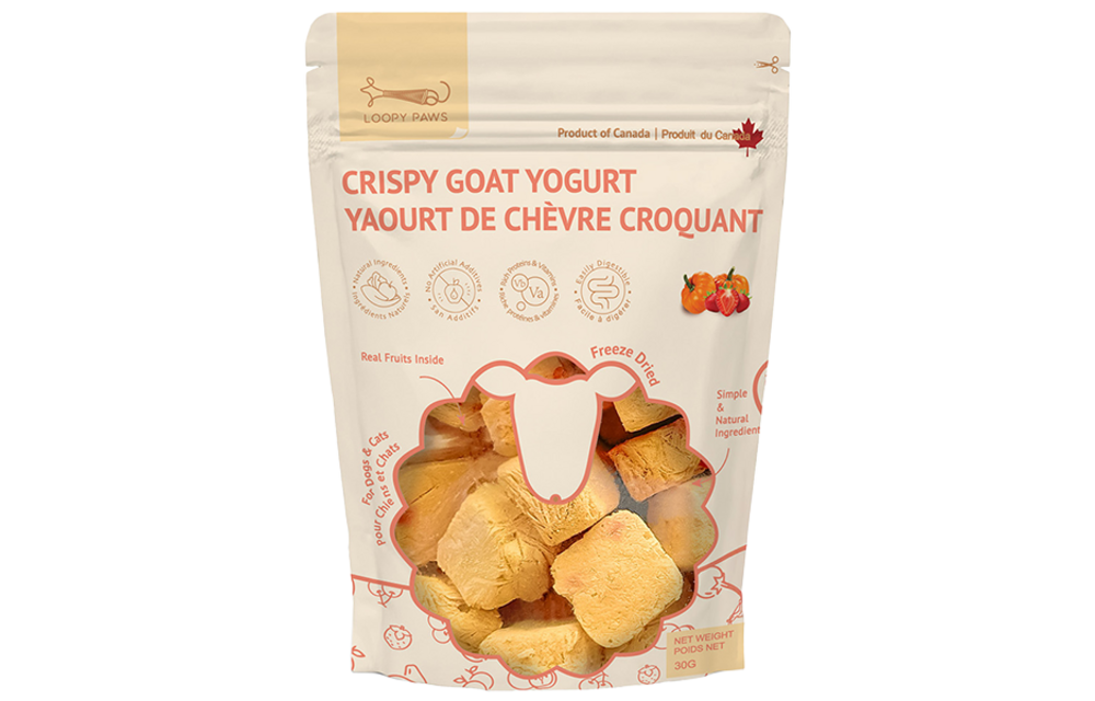 Loopy Paws Dog Crispy Goat Yogurt Chunk Pumpkin & Strawberry 30g