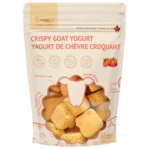Loopy Paws Dog Crispy Goat Yogurt Chunk Pumpkin & Strawberry 30g
