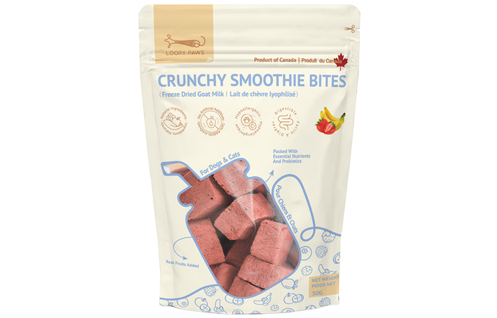 Loopy Paws Dog Crunchy Smoothie Bites Strawberry & Banana 30g