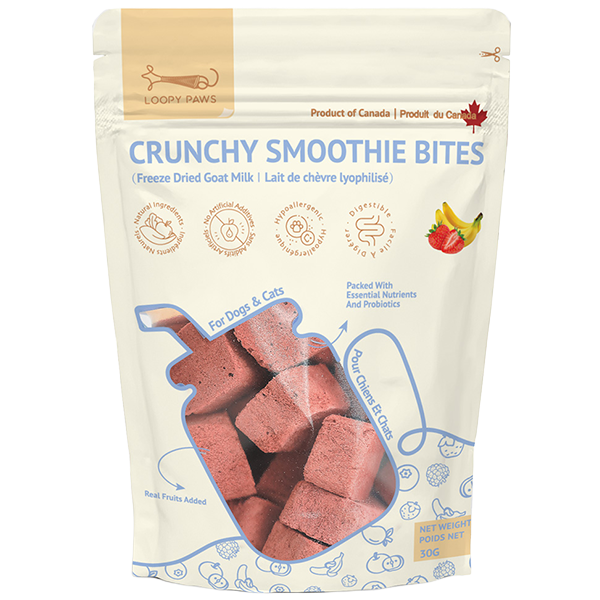 Loopy Paws Dog Crunchy Smoothie Bites Strawberry & Banana 30g