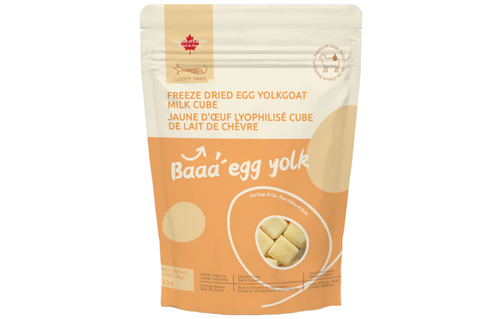 Loopy Paws Dog Freeze Dried Egg Yolk Goat Milk Cube 15g
