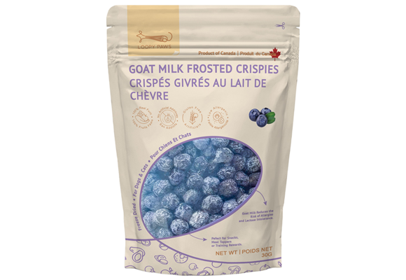 Loopy Paws Dog Goat Milk Frosted Crispies Blueberries 30g