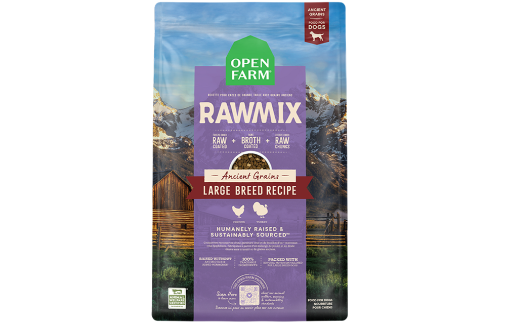 Open Farm Dog Rawmix Ancient Grains Large Breed Turkey & Chicken 20lb
