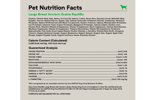 Open Farm Dog Rawmix Ancient Grains Large Breed Turkey & Chicken 20lb