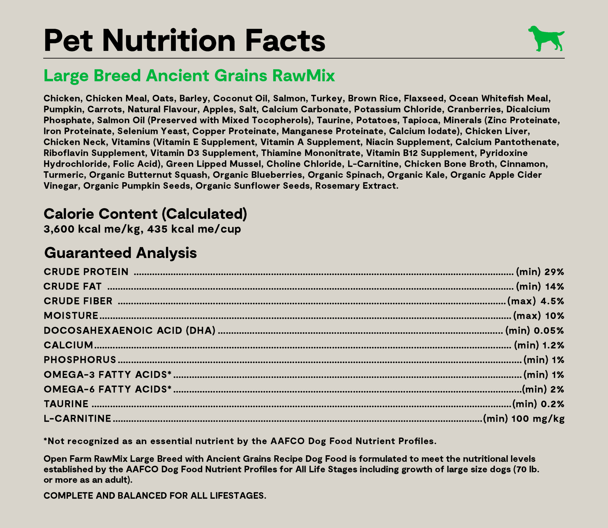 Open Farm Dog Rawmix Ancient Grains Large Breed Turkey & Chicken 20lb