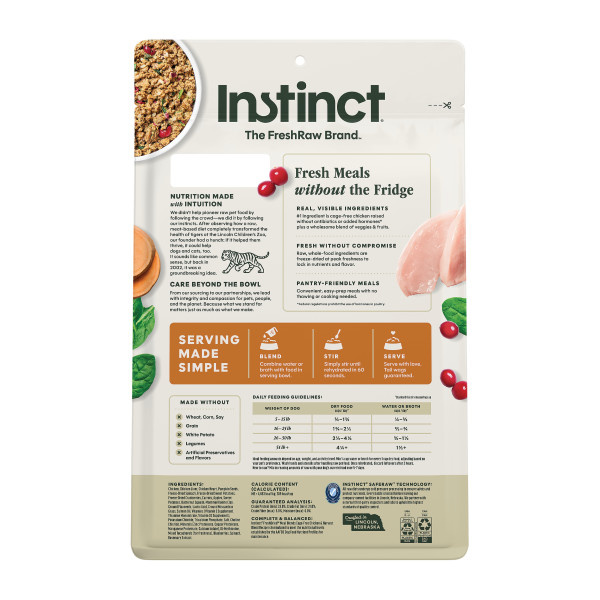 Instinct Dog Fresh Dried Meal Blends Chicken & Harvest 23oz