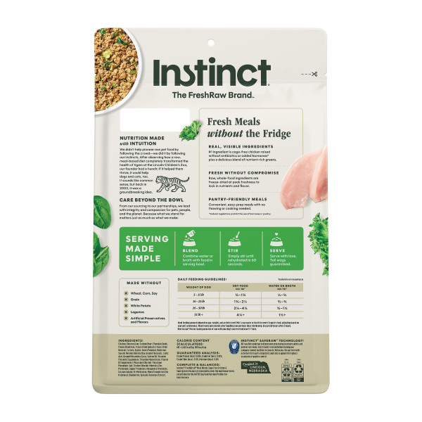 Instinct Dog Fresh Dried Meal Blends Chicken & Supergreens 23oz
