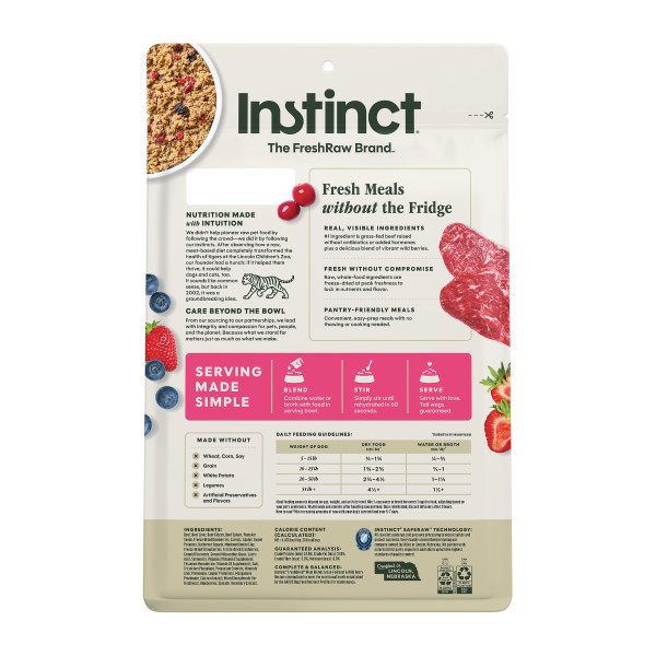 Instinct Dog Fresh Dried Meal Blends Beef & WildBerries 23oz