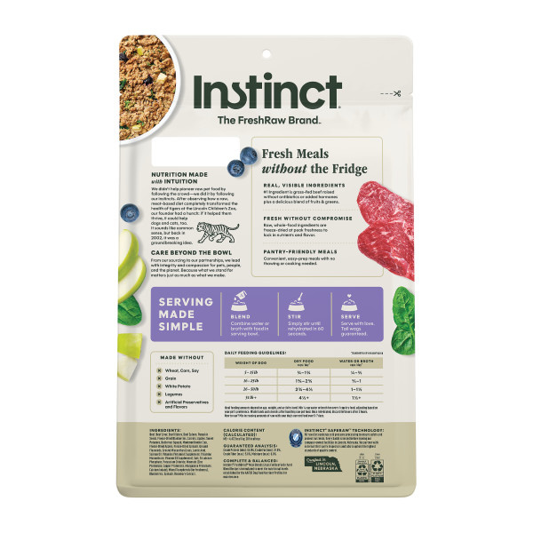 Instinct Dog Fresh Dried Meal Blends Beef & Orchard 23oz