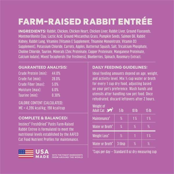 Instinct Cat Fresh Dried Pates Rabbit Entree 13oz