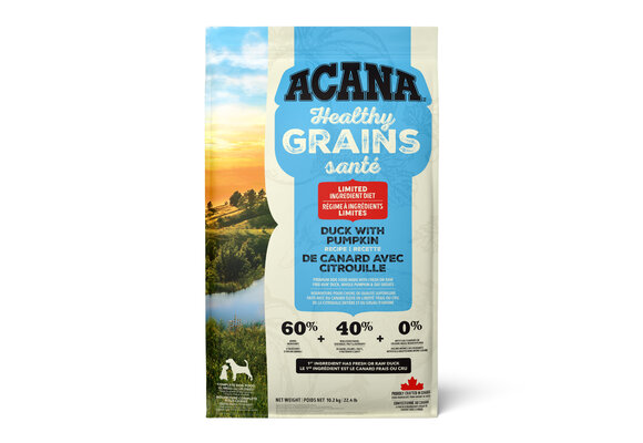 *New*Acana Dog Healthy Grains Duck w/Pumpkin 10.2kg