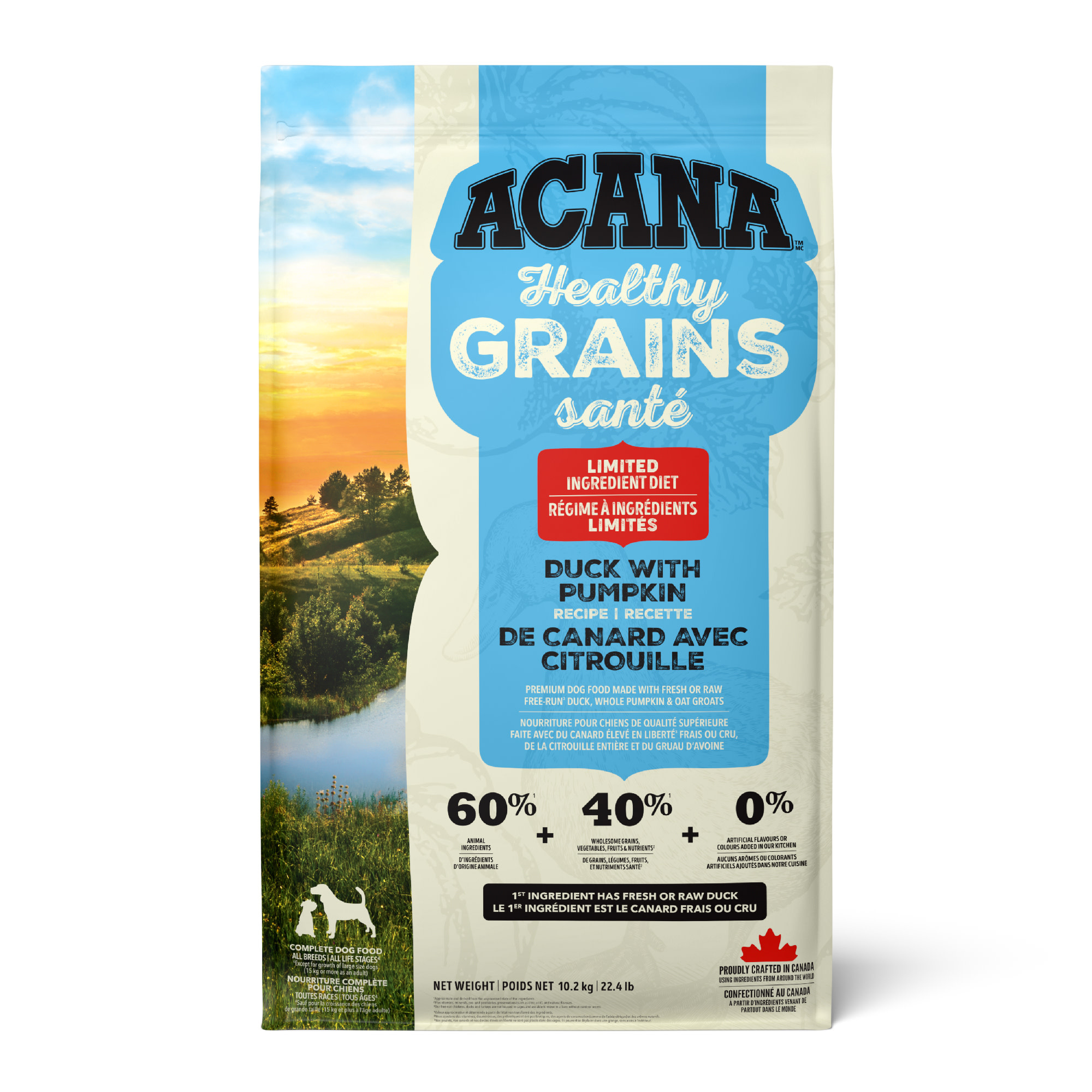 *New*Acana Dog Healthy Grains Duck w/Pumpkin 10.2kg