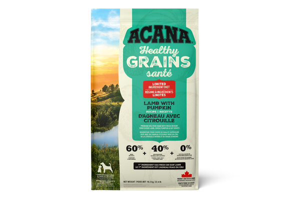 *New*Acana Dog Healthy Grains Lamb w/Pumpkin 10.2kg