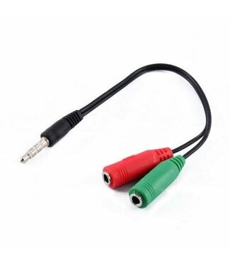 AUDIO MALE À 2 FEMALE HEADSET + MIC ADAPTER