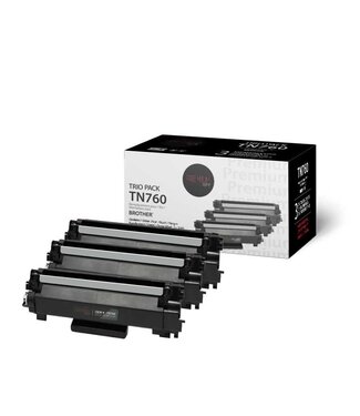 Brother TN760 Toner Compatible Premium Tone Trio Pack 3