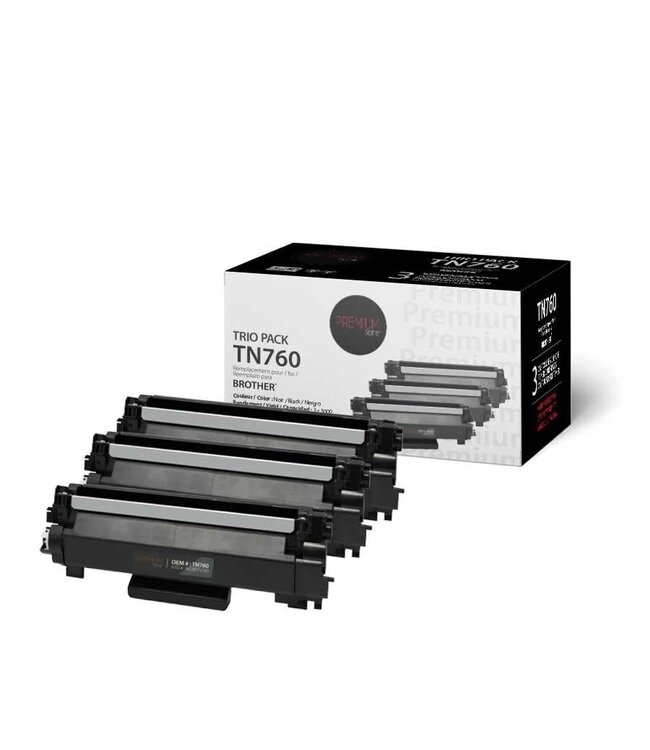 Brother TN760 Toner Compatible Premium Tone Trio Pack 3