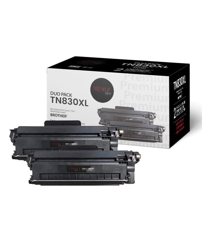 Brother TN830XL Compatible Premium Tone (Boite de 2)