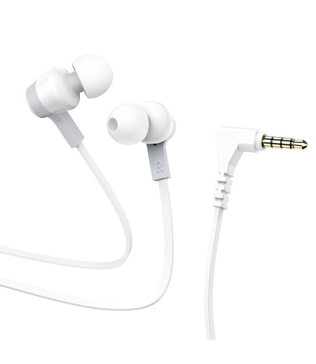 HOCO ÉCOUTEURS FILAIRES 3,5MM AVEC MICRO BLANC (M86)