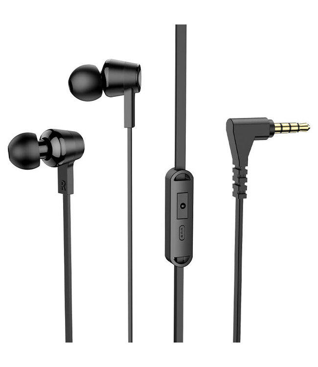 HOCO ÉCOUTEURS FILAIRES 3,5MM AVEC MICRO NOIR (M86)