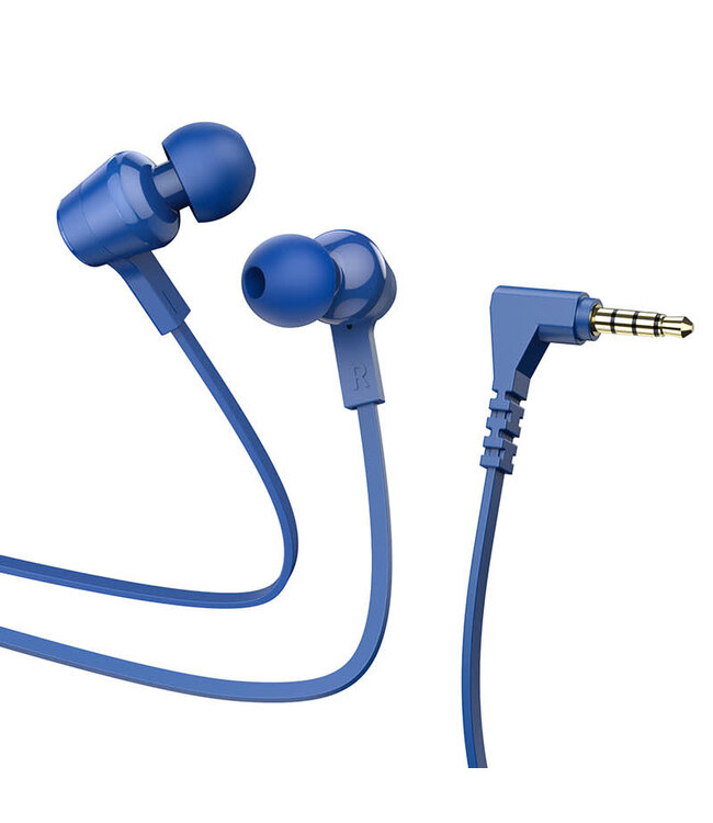 HOCO ÉCOUTEURS FILAIRES 3,5MM AVEC MICRO BLEU (M86)