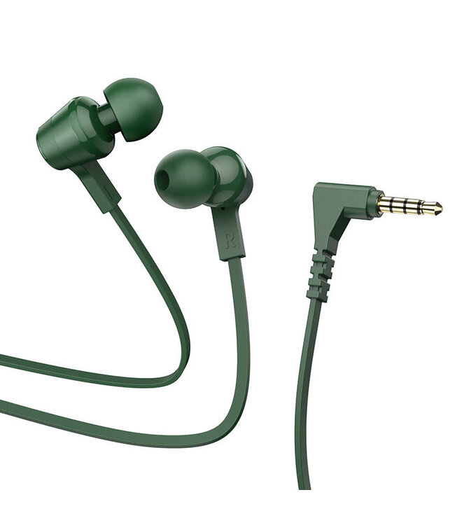 HOCO ÉCOUTEURS FILAIRES 3,5MM AVEC MICRO VERT ARMÉE (M86)