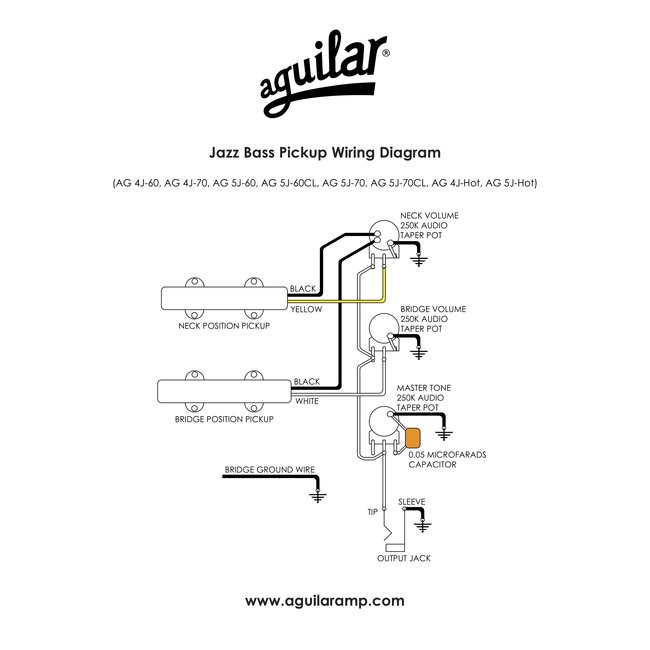 Aguilar AG 4J-70 4-String 70’s Era Jazz Bass Pickups