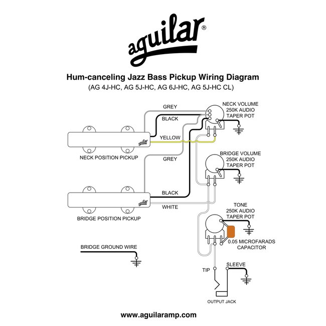Aguilar AG 4J-HC 4-String Hum-Canceling Jazz Bass Pickups