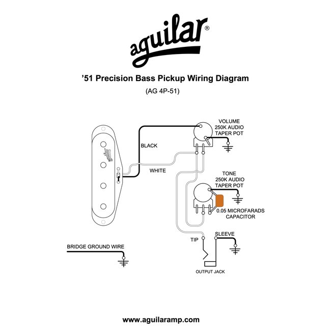 Aguilar AG 4P-51 4-String 50’s Era P-Bass Pickup