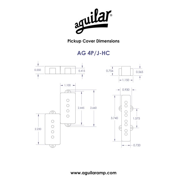 Aguilar AG 4P/J-HC 4-String Hum-Canceling P/J Bass Pickups (4PJ-HC)
