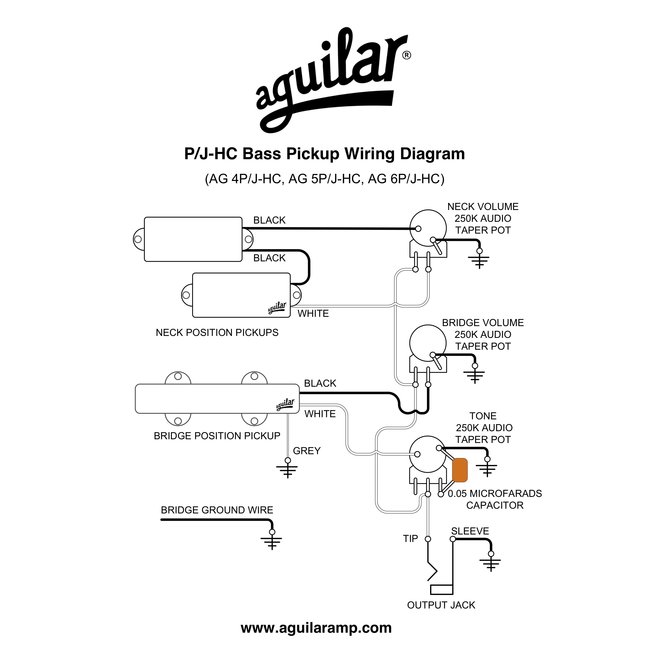 Aguilar AG 4P/J-HC 4-String Hum-Canceling P/J Bass Pickups (4PJ-HC)