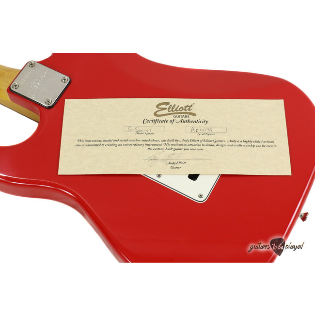 Elliott S-Series Stratocaster Guitar w/ BladeRunner Tremolo - Race Car Red