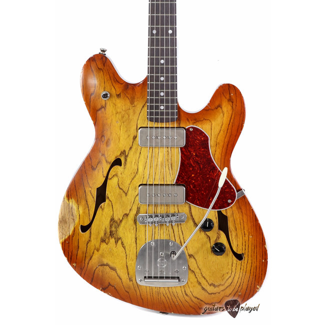 Fano GF6 Alt de Facto Semi-Hollow Swamp Ash P-90 Guitar w/ Mastery - Amber Burst