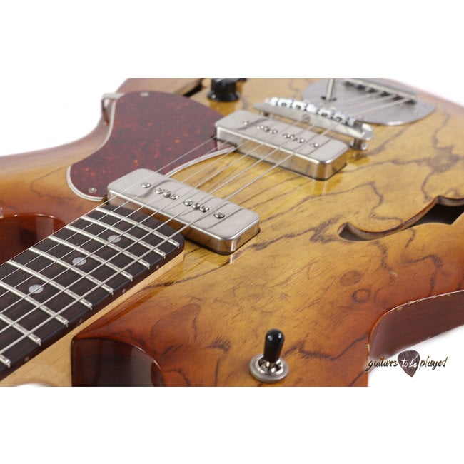 Fano GF6 Alt de Facto Semi-Hollow Swamp Ash P-90 Guitar w/ Mastery - Amber Burst