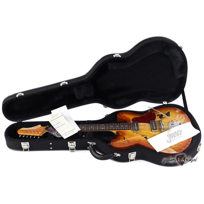 Fano GF6 Alt de Facto Semi-Hollow Swamp Ash P-90 Guitar w/ Mastery - Amber Burst